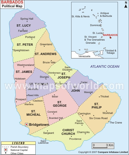 Barbados Political Map